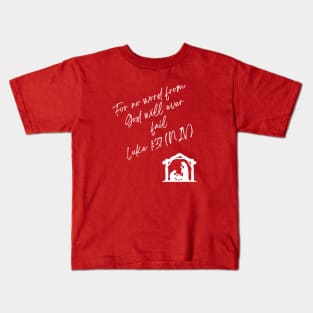 Luke 1:37 Handwritten on Christmas Stationery Kids T-Shirt